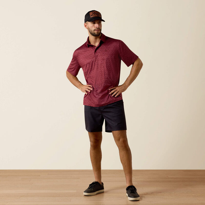 Ariat Men's All Over Print Heathered Classic Fit Polo - Big and Tall