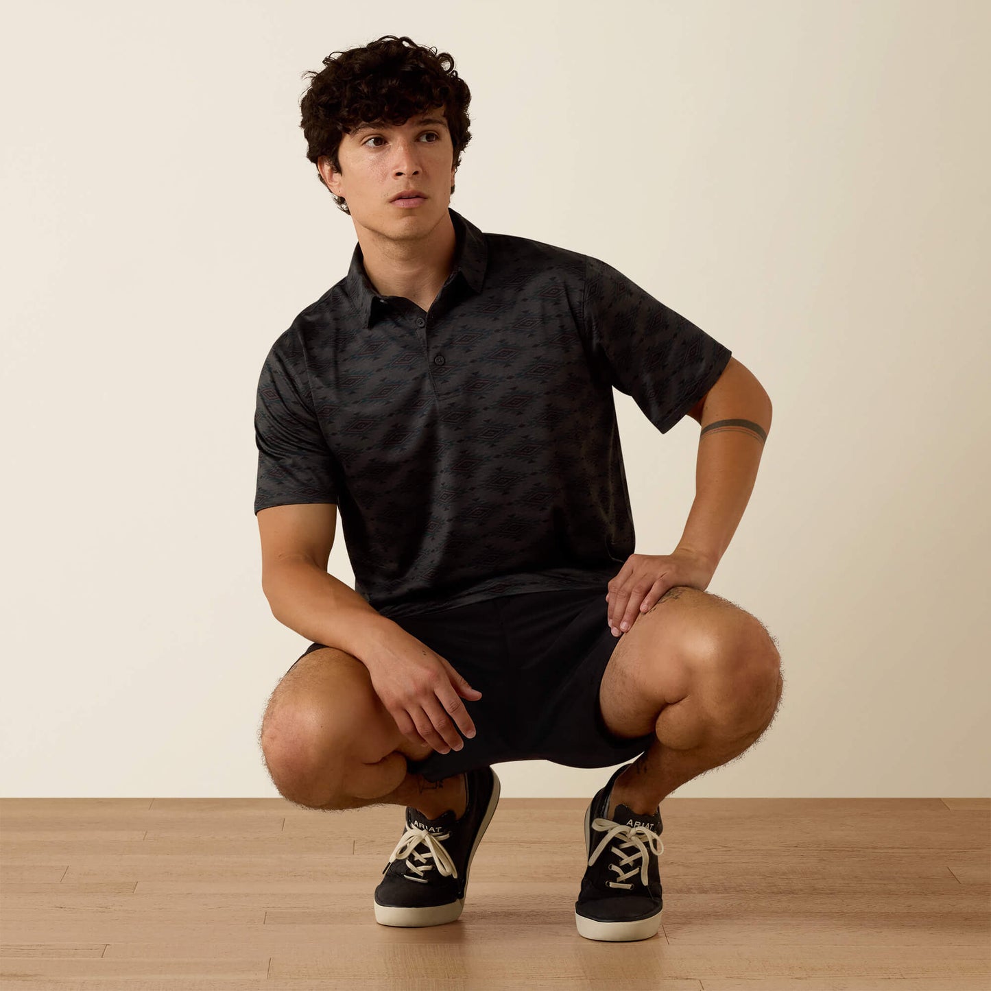 Ariat Men's All Over Print Heathered Classic Fit Polo - Big and Tall