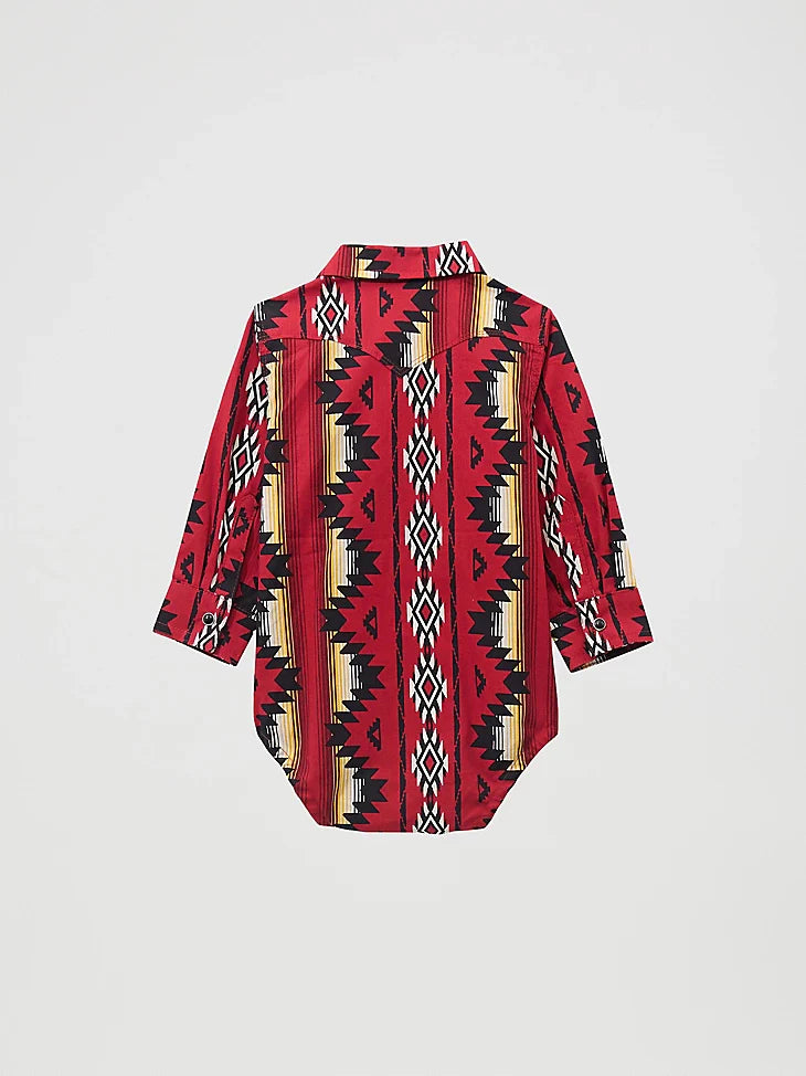 Wrangler Infant Boy's Fiery Red Checotah Bodysuit