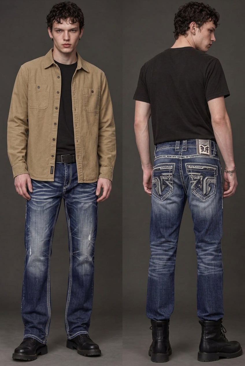 Men's Rock in L.A Straight Denim Jeans