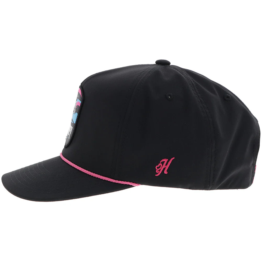 "Cheyenne" Hooey Hat Black w/Pink/Blue/Black Patch