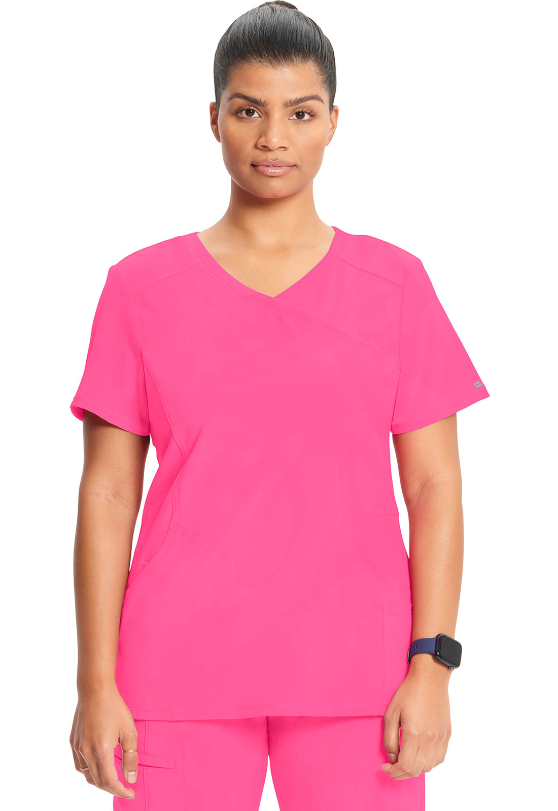 Infinity - Women's Mock Wrap Solid Scrub Top