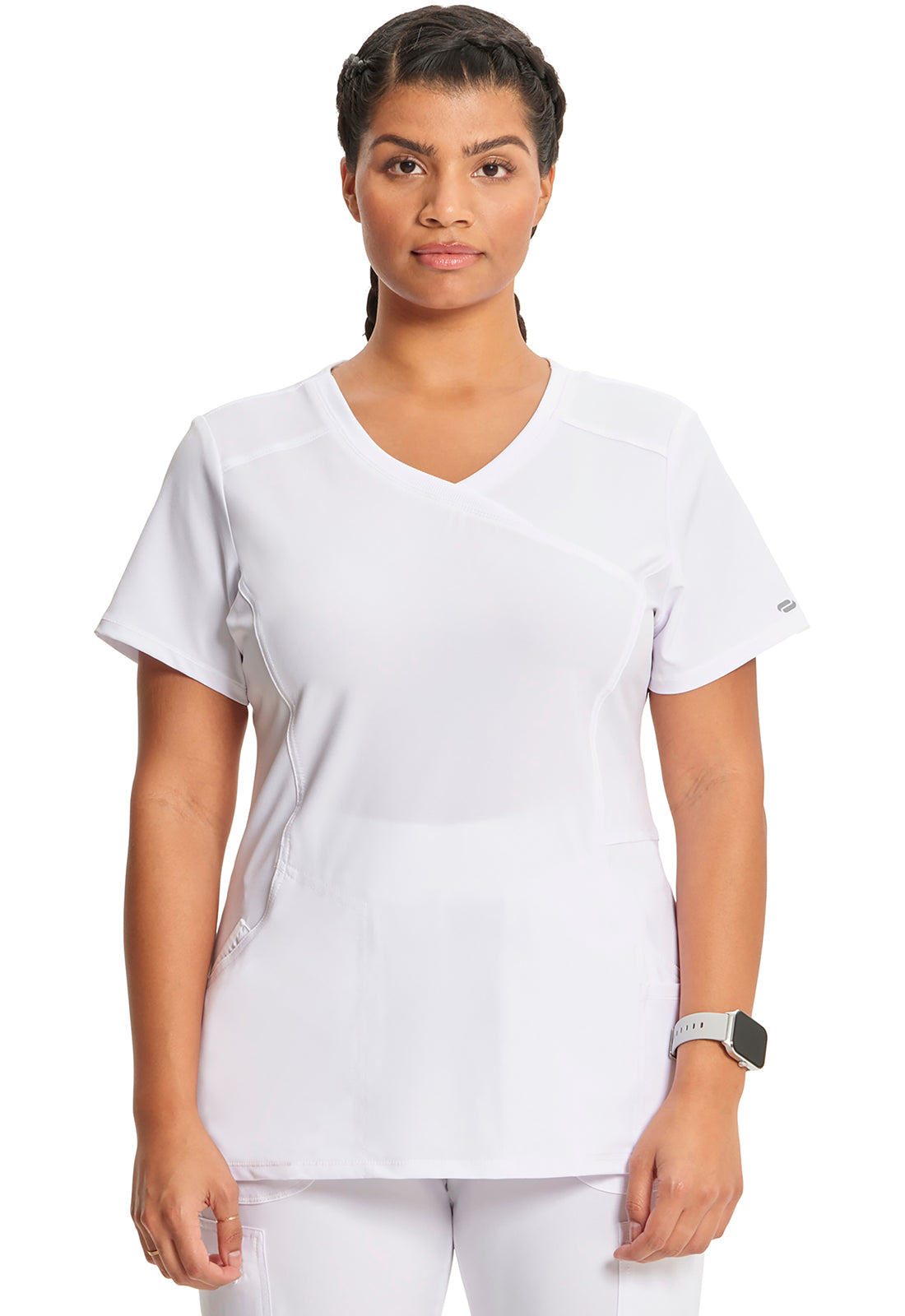 Infinity - Women's Mock Wrap Solid Scrub Top