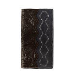 3D Mens Rodeo Style Wallet Hand Tooled Navy