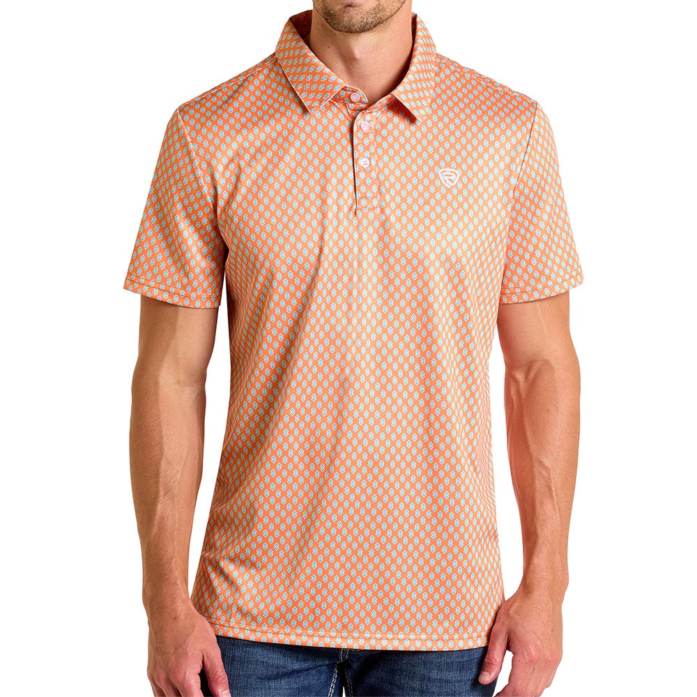 Rock & Roll Denim Men's Geo Printed Polo