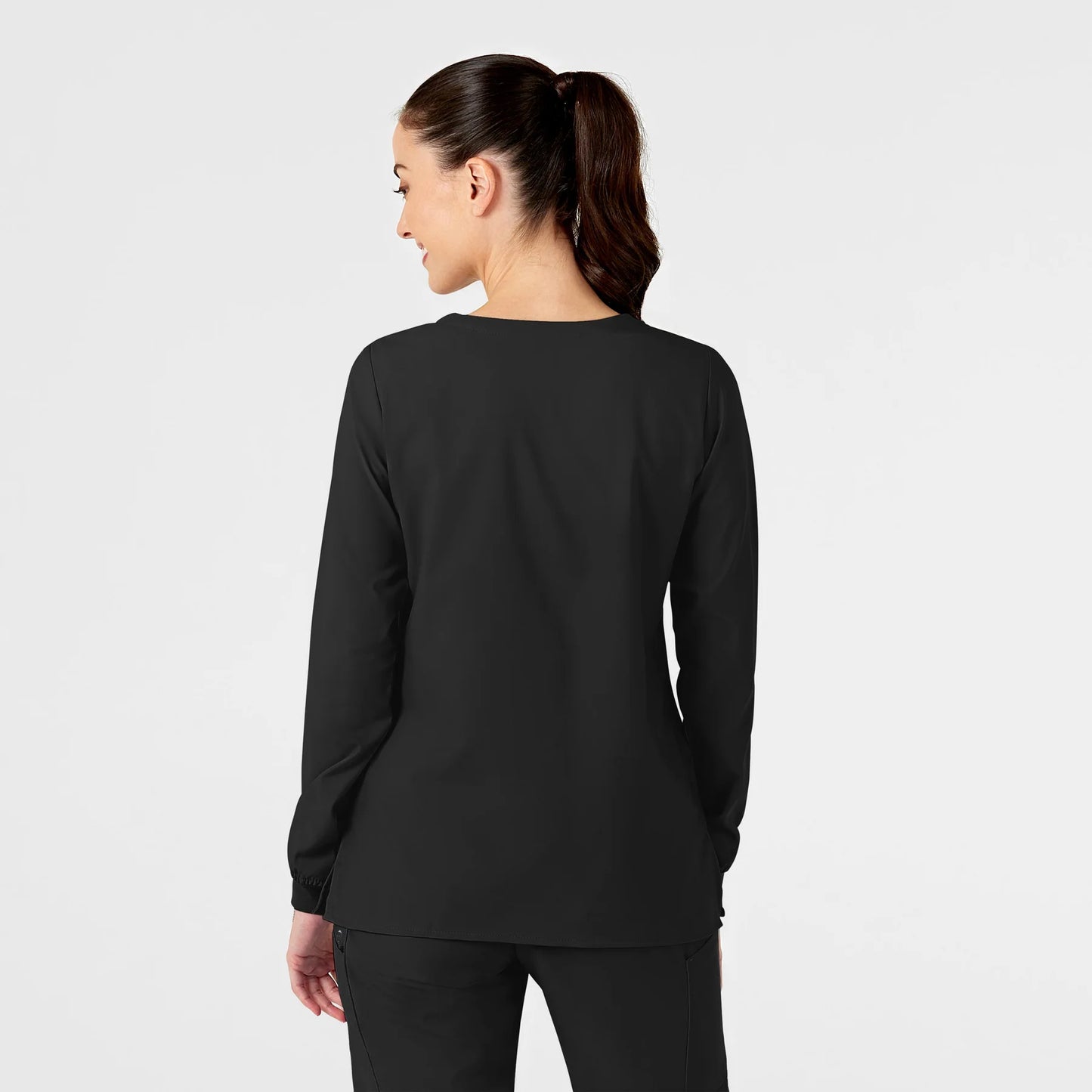 W123 Women's Crew Neck Warm Up Scrub Jacket