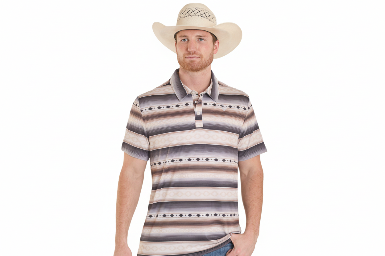 Rock&Roll Men's Serape Stripe Printed Polo