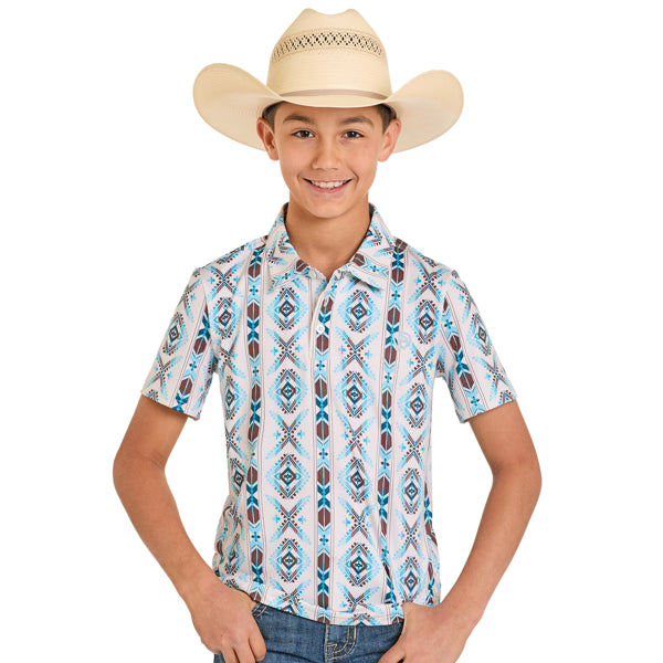 Rock&Roll Boy's Southwestern Print Polo