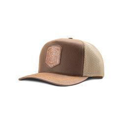 Ariat Mens Cap Snap Back Faux Leather Patch Brown
