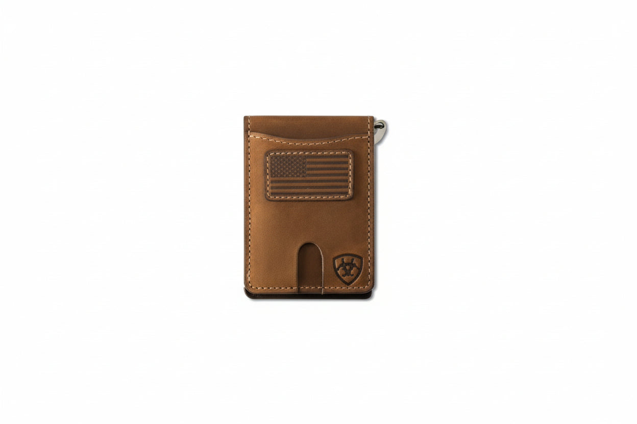Ariat Money Clip Flag Patch Medium Brown