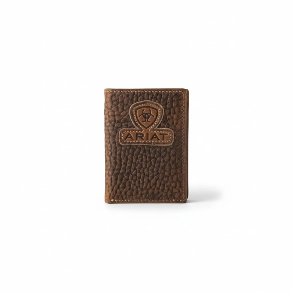 Ariat Trifold Wallet Inlay Patch Brown