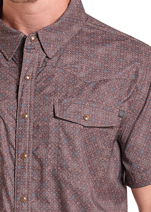 Rock&Roll Medallion Print Snap Shirt