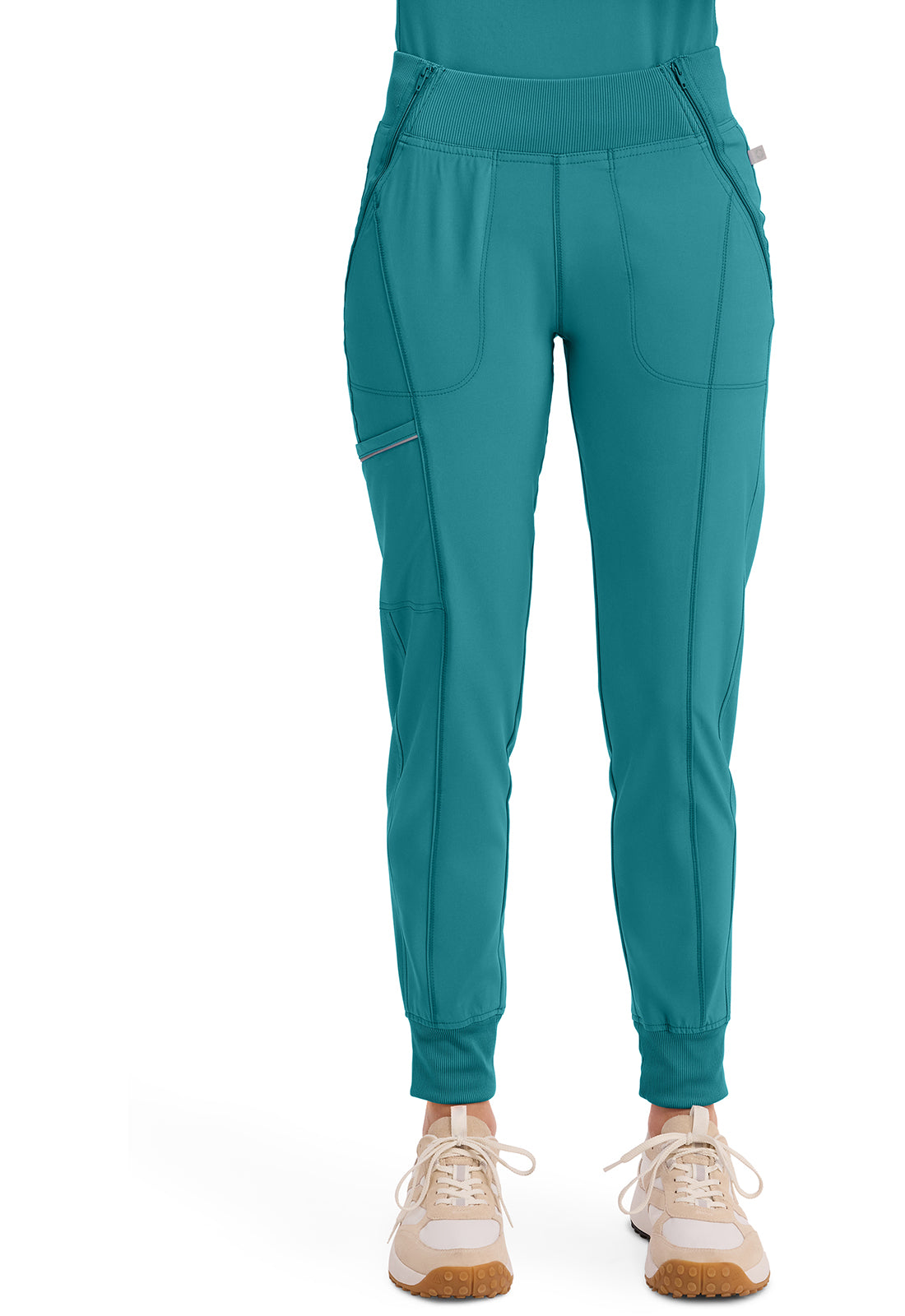 Women's Elastic Waistband Jogger Scrub Pants - Petite