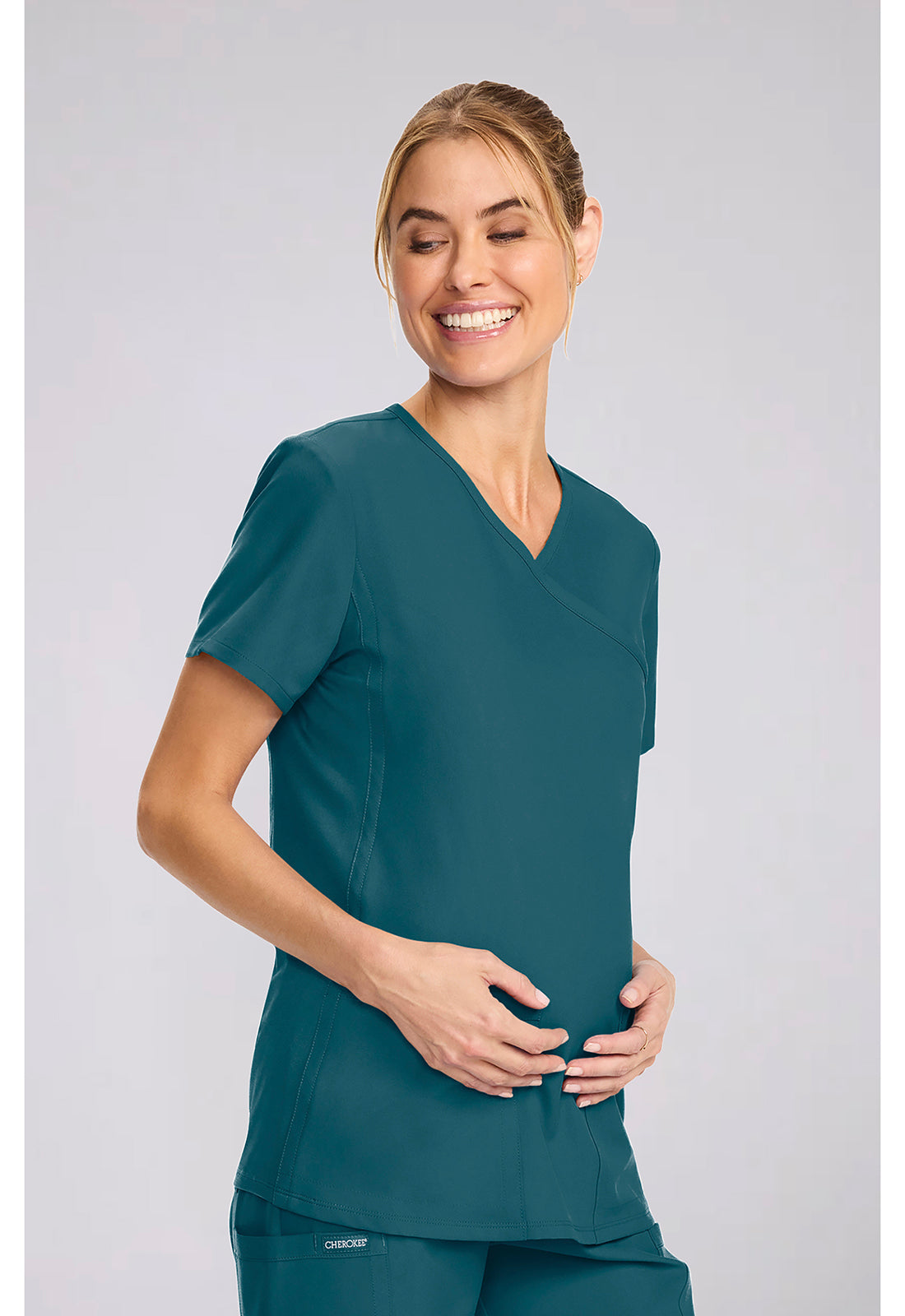 Cherokee Ultra Maternity Mock Wrap V-Neck Top