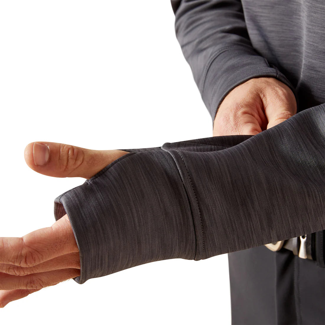 **FINAL SALE** Ariat Men's Tek Team Ebony Grey 1/2 Zip Sweatshirt