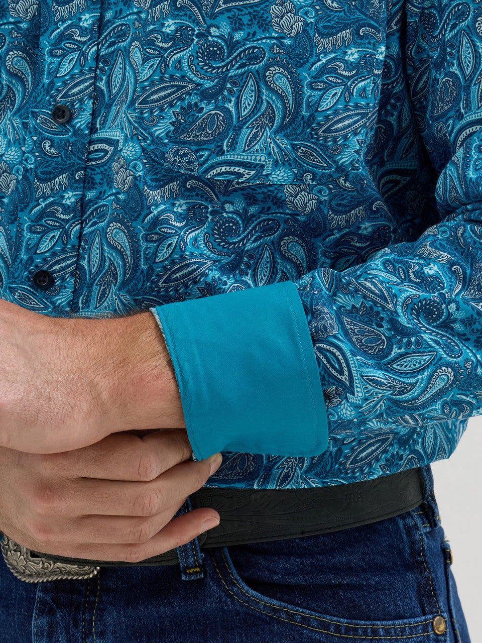 Wrangler George Strait Teal Paisley Shirt