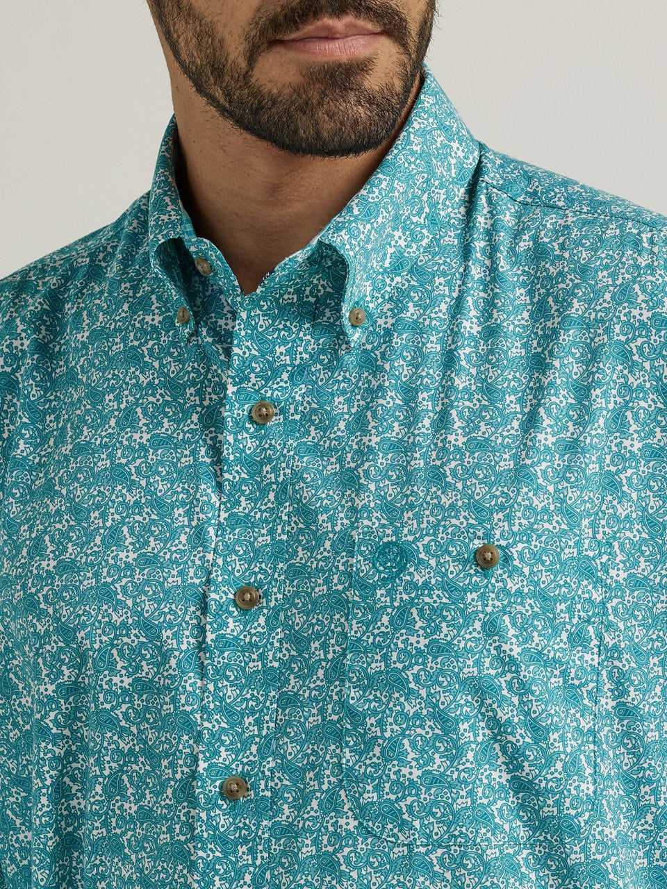 Wrangler George Strait Turquoise Print Shirt