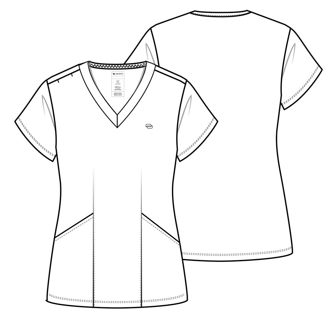 Women's 2-Pocket V-Neck Top Infinity Pursuit IN647A