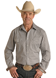 Pandhandle Long Sleeve Brown Snap Western Shirt - Big & Tall