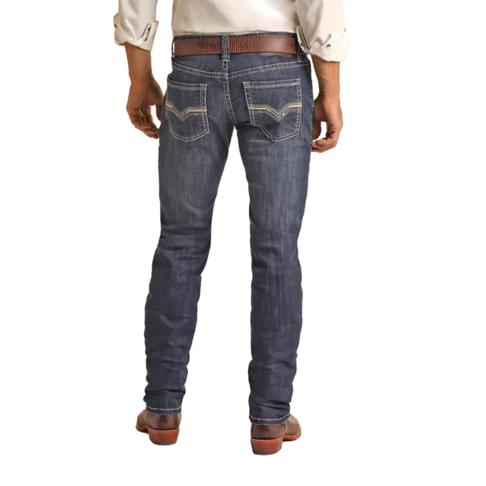**Final Sale** Rock & Roll Denim® Men's Two Toned Dark Wash Jeans
