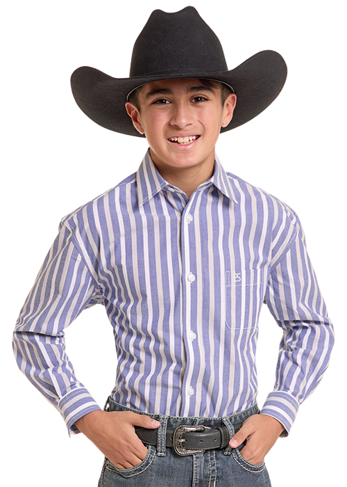 Youth Panhandle Yarn-Dye Stripe LS Button Shirt