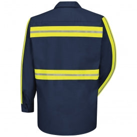 Red Kap SP14 Enhanced Visibility Industrial Work Shirt Long Sleeve