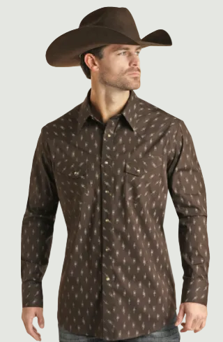 Rock&Roll Geo Woven Snap LS Shirt