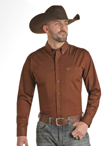 Panhandle Mens Long Sleeve Solid Stretch - Big & Tall