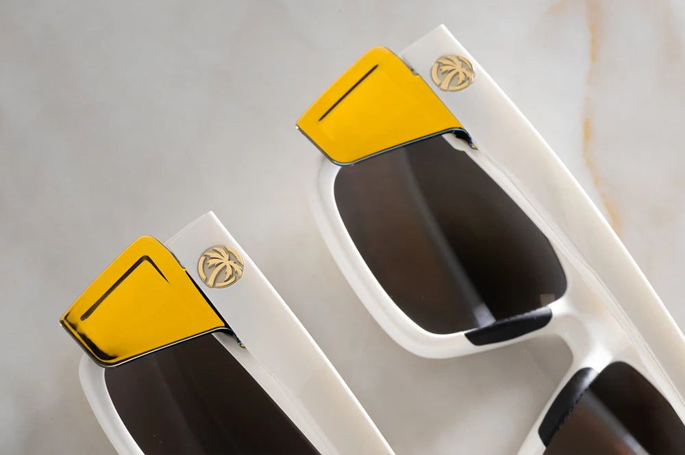 HeatWave Performance Vise Sunglasses: GLOSS WHITE Gold Lens Z87+