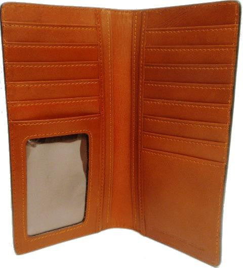 Twisted X Distressed Leather Wallet with Turquoise X
