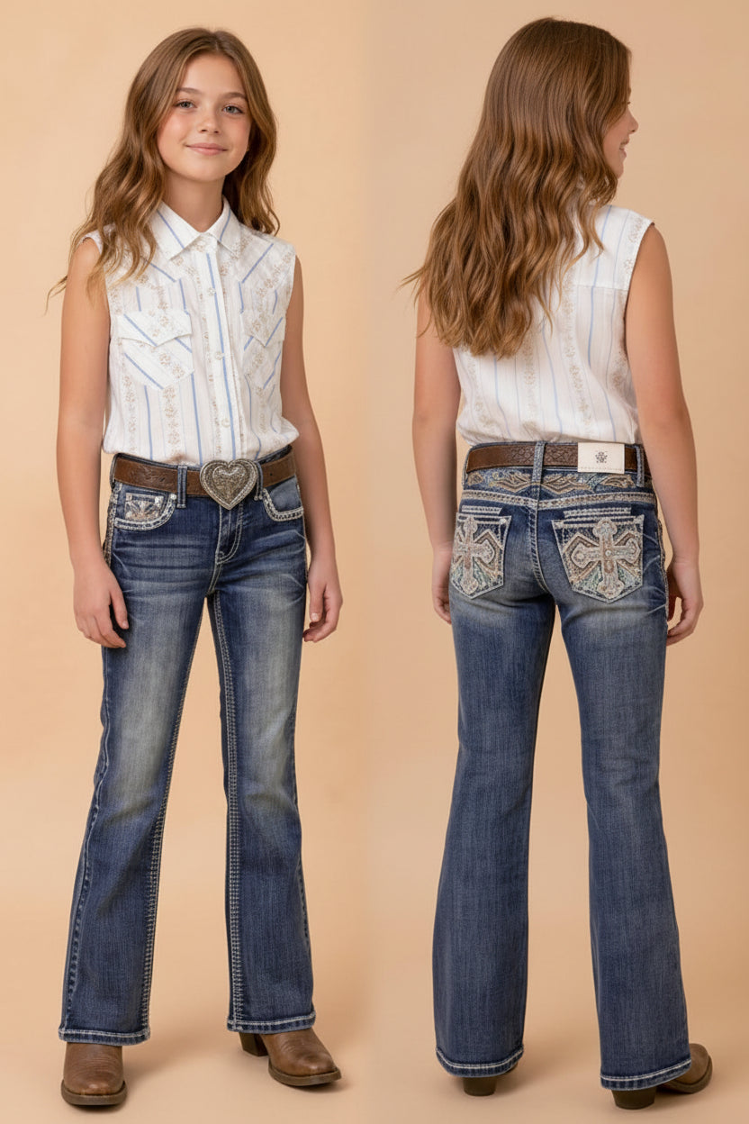 Youth Girls Western Blue Western Blue Jean