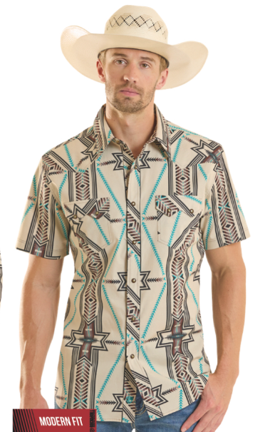 ROCK&ROLL Aztec Printed SS - Brown