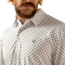 ARIAT All Over White Geo SS Polo