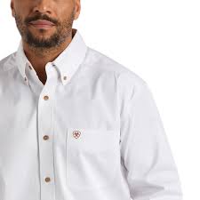Ariat Solid Twill Clssc White LS SHRT