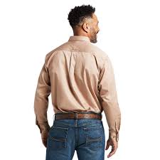 Ariat Solid Twill Clssc Khaki LS SHRT