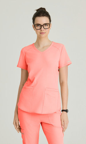 Breeze 3-Pocket Curved V-Neck Scrub Top - Seasonal Colors