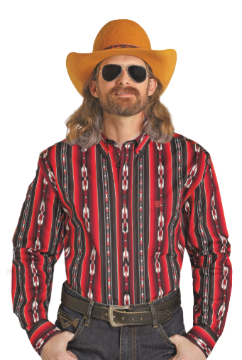 Rock&Roll Aztec Print Long Sleeve Button Down Shirt