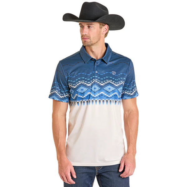 ROCK&ROLL BORDER PRINTED POLO