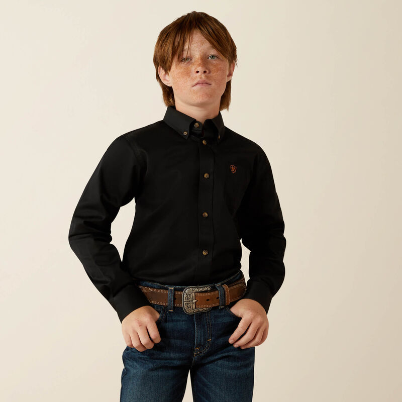 Ariat Boy's Solid Twill Classic Fit Shirt