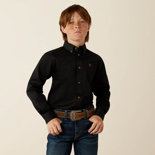 Ariat Boy's Solid Twill Classic Fit Shirt