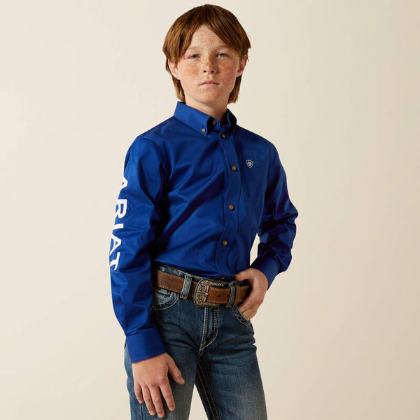 Ariat Boy's Team Logo Twill Classic Fit Shirt