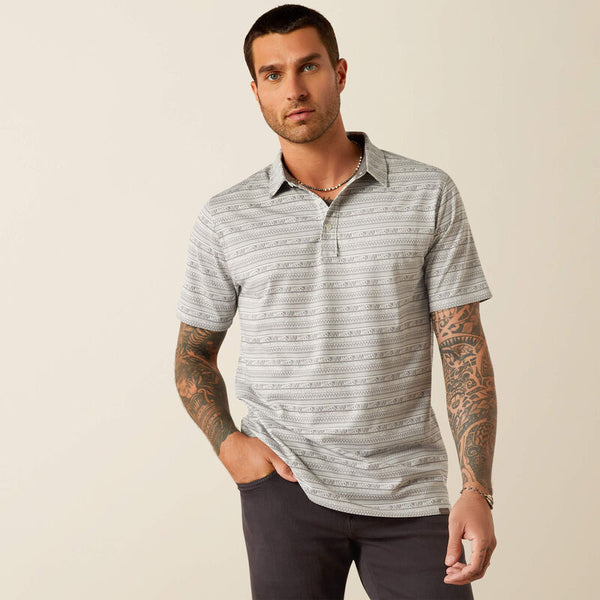 **FINAL SALE**ARIAT Retro Grey SS Polo