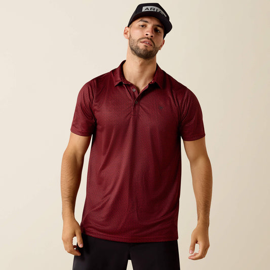 Ariat Men's All Over Print Fitted Polo