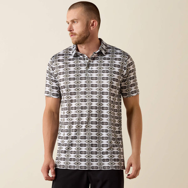 Ariat Men's All Over Print Fitted Polo