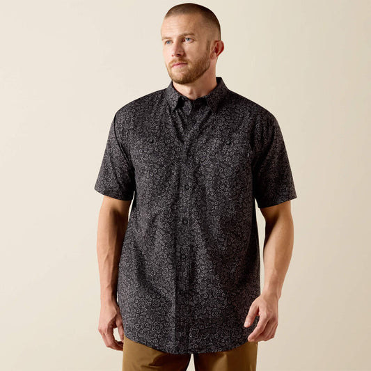 Ariat Men's Black Printed 360 Airflow Classic Fit Shirt
