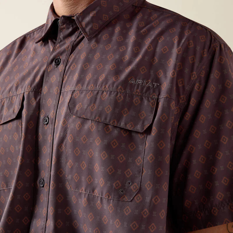 Men's Ariat Black Printed VentTEK Outbound Classic Fit Shirt
