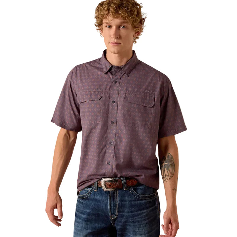 Men's Ariat Black Printed VentTEK Outbound Classic Fit Shirt