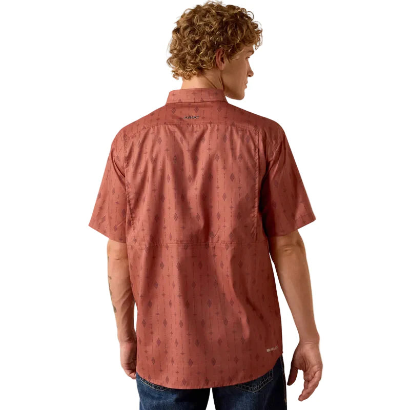 Men's Ariat Copper Brown Printed VentTEK Classic Fit Shirt