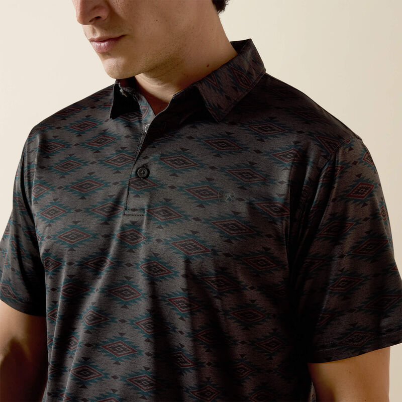 Ariat Men's All Over Print Heathered Classic Fit Polo - Big and Tall
