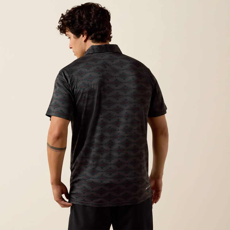 Ariat Men's All Over Print Heathered Classic Fit Polo - Big and Tall